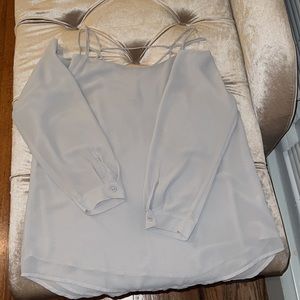 Gray off the shoulder light weight blouse. New without tags.